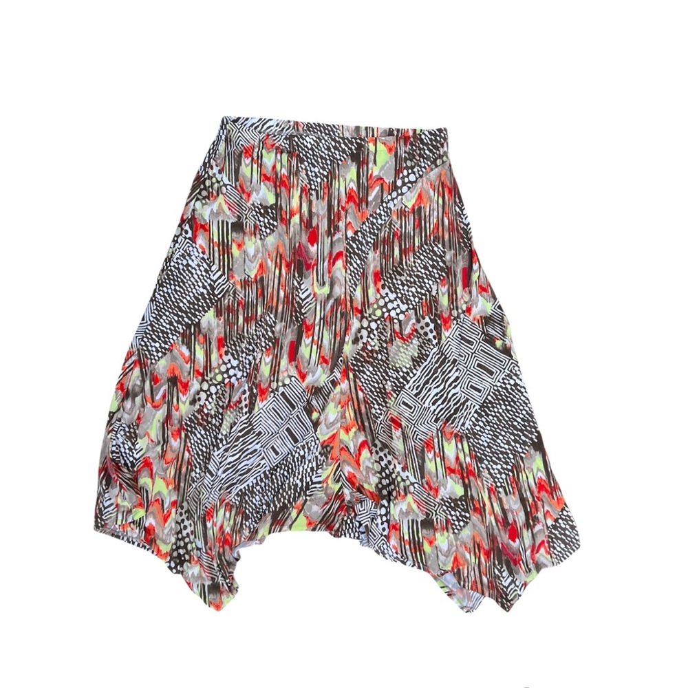 Chico's Floral Comfort Elastic Waistband Asymmetrical Maxi Casual Skirt EUC 2
